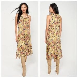 NEW Joie Minnie Silk Cowl Neck Midi Dress 00
